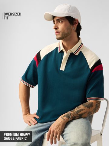 Buy Oversized Polo: Blue Horizon Men Oversized Polo Online P09