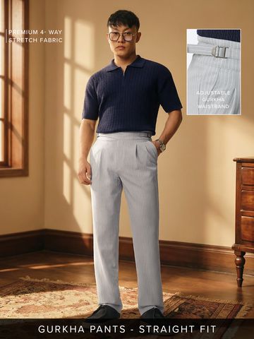 Buy Korean Pants: Urban Stripes Men Korean Pants Online F56