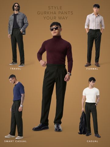 Buy Gurkha Pants: Dark Grey Men Super Flex Pants Online F56