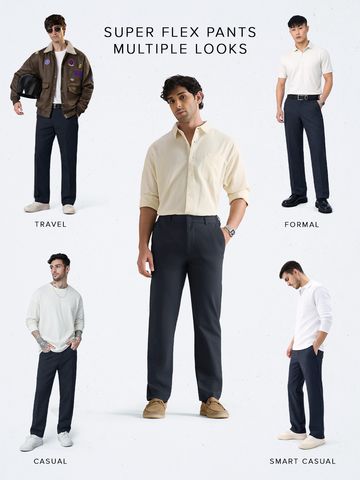 Buy Slim-Fit Pants: Azure Blue Men Pants Online F56