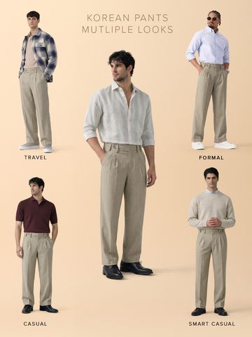Buy Korean Pants: Khaki Dune Men Korean Pants Online F56