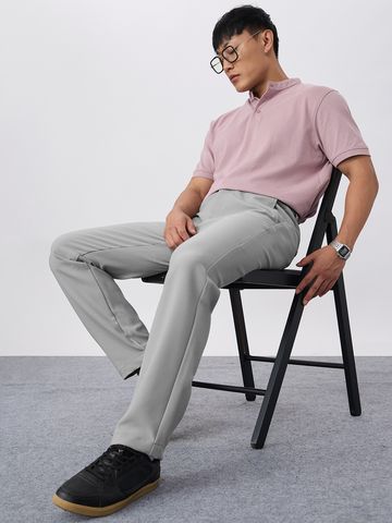Buy Stretch Pants: Cloud Grey For Men Nline F56