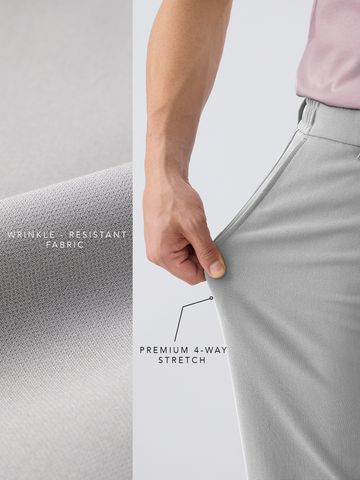 Buy Stretch Pants: Cloud Grey For Men Nline F56