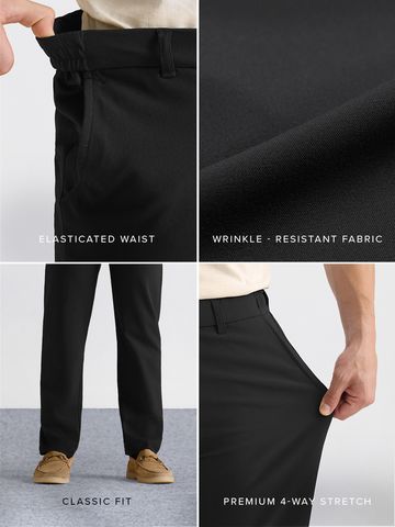Buy Slim-Fit Pants: Charcoal Ash Men Pants Online F56