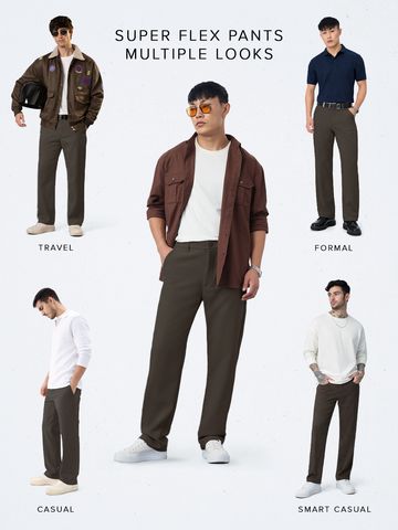 Buy Stretch Pants: French Taupe For Men Online F56