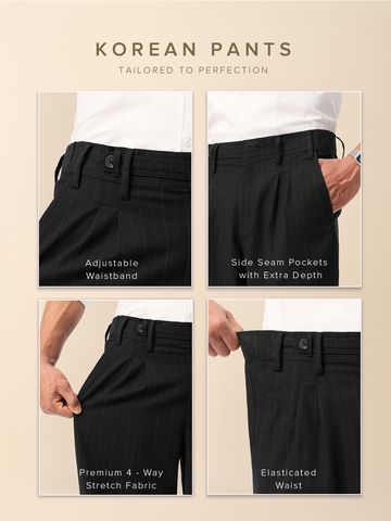 Buy Korean Pants: Cosmic Navy Men Korean Pants Online F56