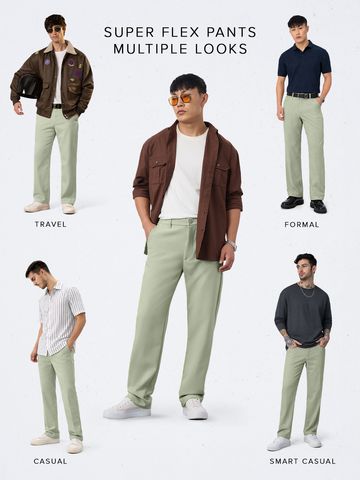 Buy Classic Pants: Forest Trail Men Super Flex Pants Online F56