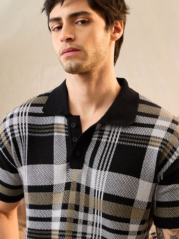Buy Jacquard Polo: Lunar For Men Oversized Polos Online P09