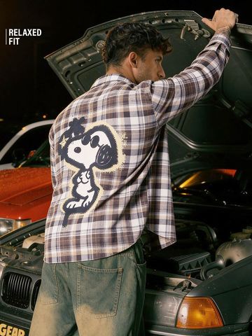 Buy Peanuts: Cool Snoopy Men Relaxed Shirt Online C76