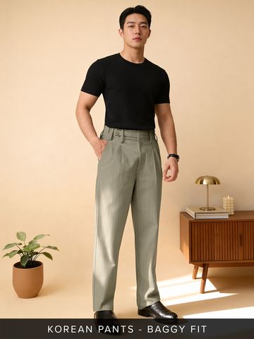Buy Korean Pants: Khaki Dune Men Korean Pants Online F56