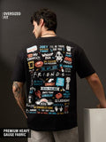 Buy Friends: Mischief Black Oversized T-shirt Online OS23