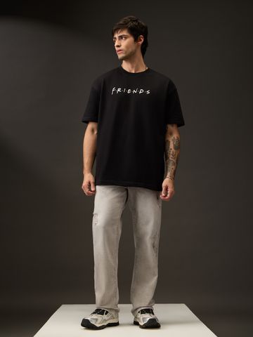 Buy Friends: Mischief Black Oversized T-shirt Online OS23