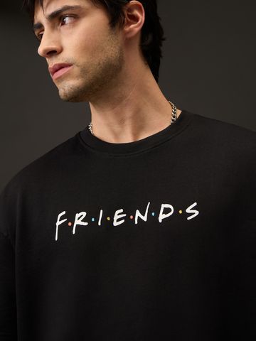 Buy Friends: Mischief Black Oversized T-shirt Online OS23