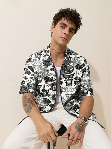Buy Zipper Shirt: Tokyo Dreams Men Oversized Shirt Online C76