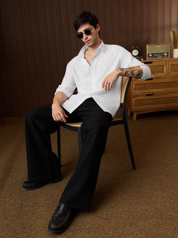 Buy Textured Shirt: Moonlight Men relaxed shirts Online C76