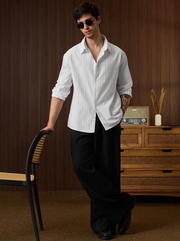 Buy Textured Shirt: Moonlight Men relaxed shirts Online C76