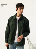 Buy Oversized Shacket: Military Olive Men Shackets Online C76
