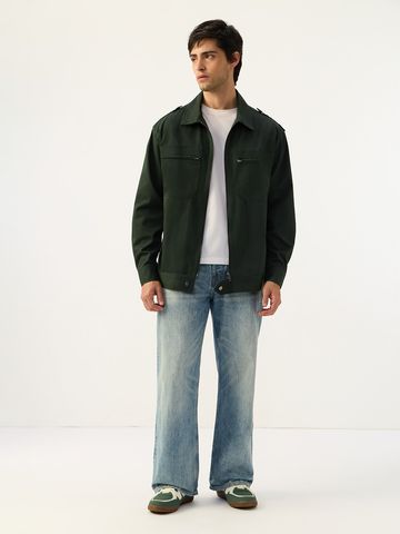 Buy Oversized Shacket: Military Olive Men Shackets Online C76