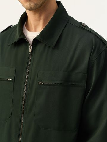 Buy Oversized Shacket: Military Olive Men Shackets Online C76
