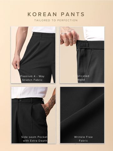Buy Korean Pants: Charcoal Grey Men Online F56