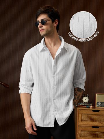 Buy Textured Shirt: Moonlight Men relaxed shirts Online C76