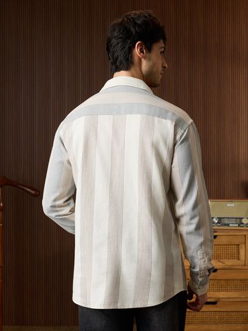 Buy Striped Shirt: Monotone Men Relaxed Shirts Online C76