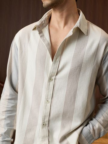 Buy Striped Shirt: Monotone Men Relaxed Shirts Online C76