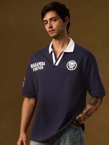 Buy Black Panther: Mask 66 Men Oversized Polo Online P09