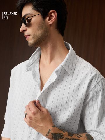 Buy Textured Shirt: Moonlight Men relaxed shirts Online C76