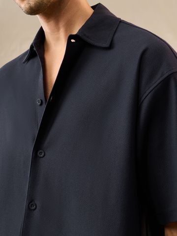 Buy Oversized Shirt: Deep Sapphire Men Oversized Shirts Online C76