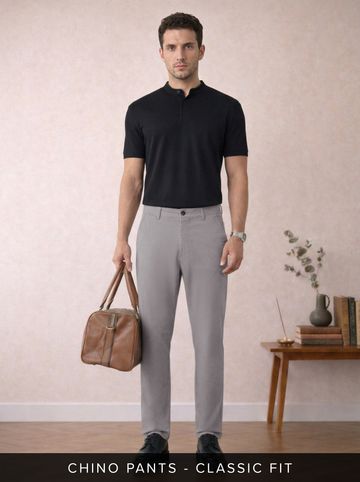 Buy Chinos: Light Grey Men Pants Online F56