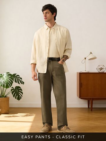 Buy Khaki Pants: Fawn Men Online F56