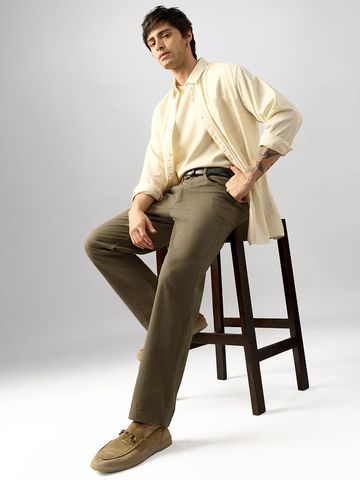 Buy Khaki Pants: Fawn Men Online F56