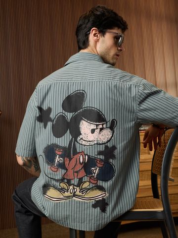 Buy Mickey Mouse: Skating Men Oversized Shirts Online C76
