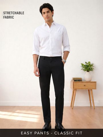 Buy Chinos: Classic Black Men Pants Online F56
