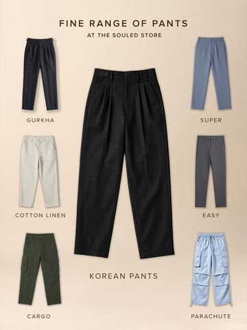 Buy Korean Pants: Cosmic Navy Men Korean Pants Online F56