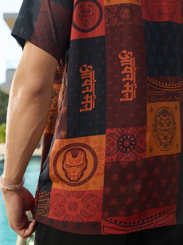 Buy Iron Man: Pattern Summer Shirts Online C76