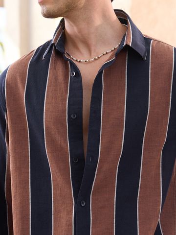 Buy Cotton-Linen Shirt: Nutmeg Cotton Linen Shirts Online C76