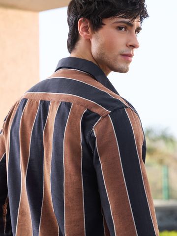 Buy Cotton-Linen Shirt: Nutmeg Cotton Linen Shirts Online C76