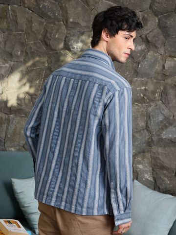 Buy Striped Shirt: Lagoon Men Utility Shirts Online C76