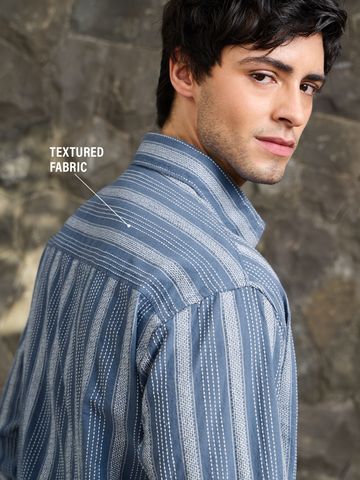 Buy Striped Shirt: Lagoon Men Utility Shirts Online C76