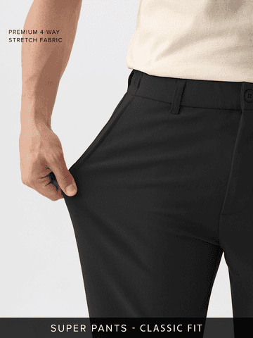 Buy Slim-Fit Pants: Charcoal Ash Men Pants Online F56
