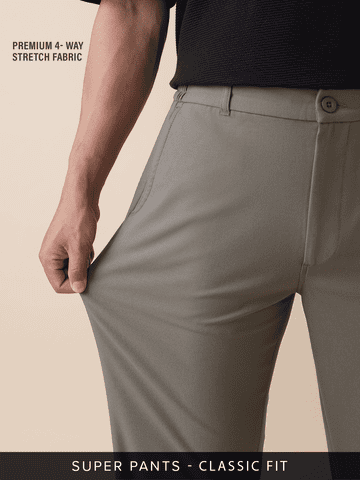 Buy Slim-Fit Pants: Sandy Beige Men Pants Online F56