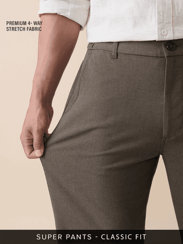 Buy Slim-Fit Pants: Latte Men Pants Online F56