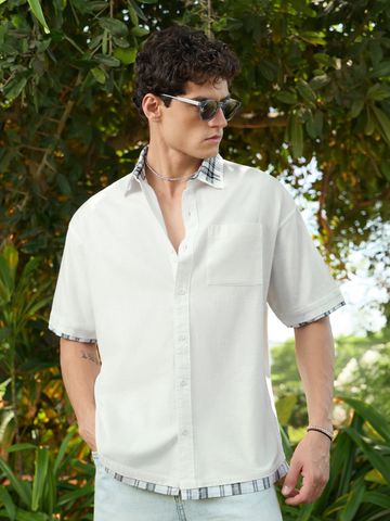 Buy Relaxed-Fit Shirt: Blanq Men relaxed shirts Online C76