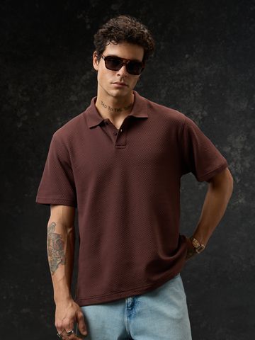Buy Popcorn Polo: Dark Chocolate Men Polos Online P09