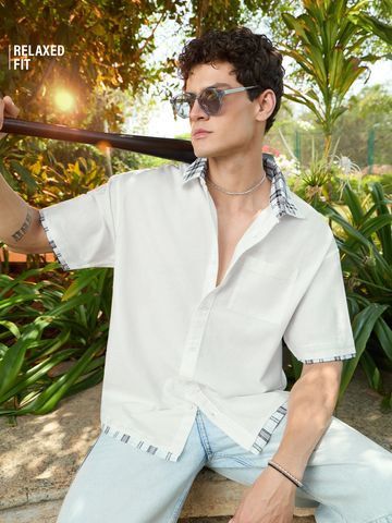 Buy Relaxed-Fit Shirt: Blanq Men relaxed shirts Online C76