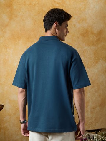 Buy Oversized Polo: Azure Men Oversized Polo Online P09