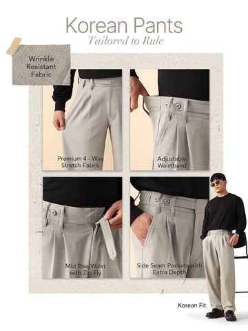 Buy Korean Pants: Bisque Men Korean Pants Online F56