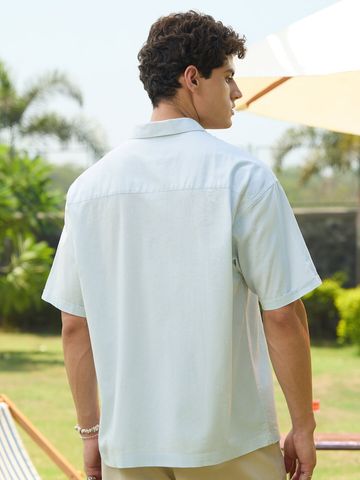 Buy Cotton-Linen Shirt: Palm Tree Men Cotton Linen Shirt Online C76